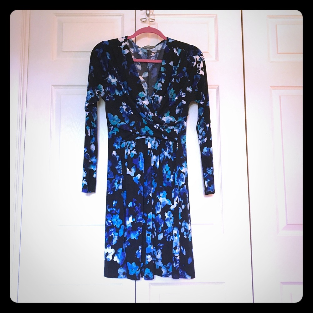 LAST CALL Daisy Fuentes Faux Wrap Floral Dress